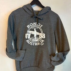 Hoxley Australia Bondi Beach Hoodie Surf Graphic Gray Size M